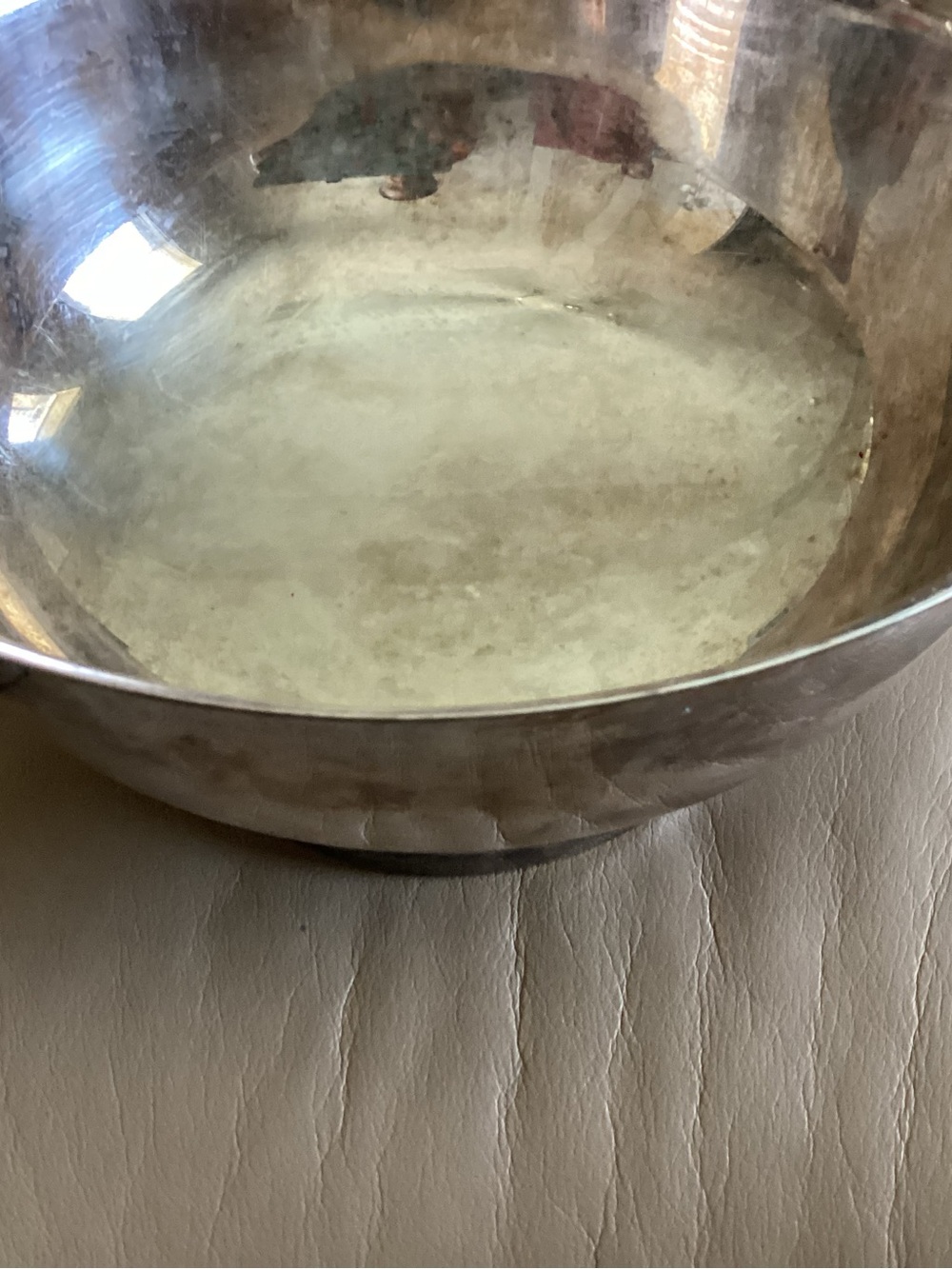 Reflective Silver Stainless Steel Serving Bowl